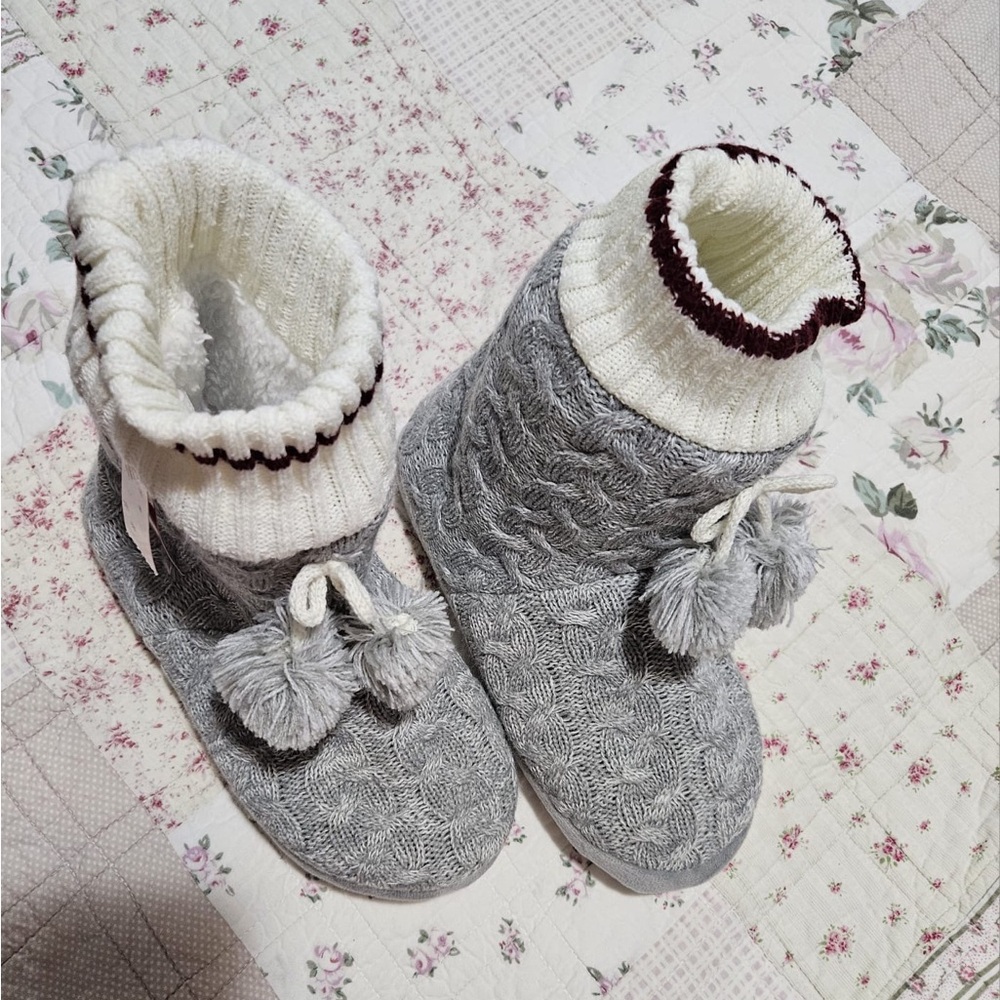 Cozy Gray and White Boots